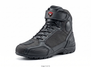 DUMELA DL-MB-11 Zapatillas Deportivas de Piel Negra para Ciclismo, Impermeables, Transpirables, para Todas las Estaciones, con Cordones y Caña Alta - Product Image 1
