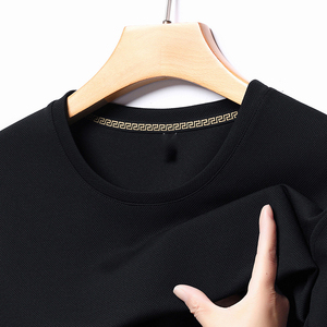 T-shirt d'été décontracté à manches courtes en soie glacée, broderie personnalisée du logo OEM, fabriqué en Chine par BD - Product Image 2