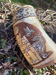 Authentic <b>horn</b> mug <b>Viking</b> <b>horn</b> mug handcrafted for mead ale beer and medieval themed reenactments - Product Image 3