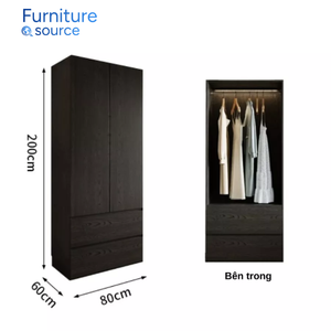 ตู้เสื้อผ้ายอดนิยม-ไม้เนื้อแข็งไม้อะคาเซียกรอบแข็งแรงทนทานตู้เสื้อผ้าเฟอร์นิเจอร์ดูเป็นธรรมชาติ-สำหรับโรงแรม-จากโรงงานเวียดนาม - Product Image 2