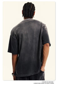 Camiseta al por mayor personalizada con efecto desgastado, estilo oversize con hombros caídos, para hombre, estilo urbano, camiseta básica de verano para hombre 2026 - Product Image 5