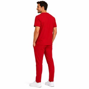 Custom Men Scrub <b>Set</b> V Neck Short Sleeve Top Jogger Pants Medical Uniform <b>Doctor</b> Nurse Suit Solid Color Work Wear Men Scrub <b>Set</b> - Product Image 6
