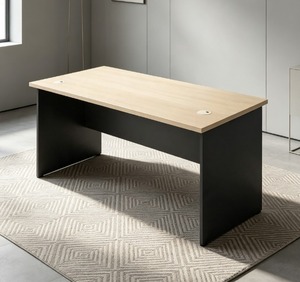 Escritorio Rectangular Moderno de Madera AY Office V-GT, Superficie Gris Claro, Patas Gris Oscuro, Diseño Minimalista Estable y Autónomo para Oficina en Casa - Product Image 1
