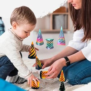 Set di 3 Fidget Spinner a Cono e Spirale, Giocattolo Rilassante a Piramide Impossibile per Alleviare lo Stress - Product Image 2