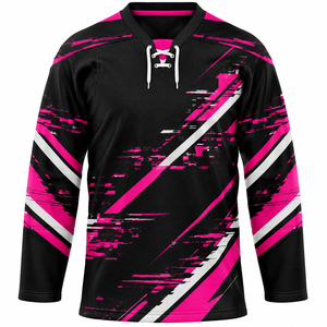 Maillot de Hockey Homme Noir Rouge Blanc Haute Qualité pour les Jeux d'Hiver 2026 – Impression par Transfert Thermique – Meilleure Vente 2026 - Product Image 2