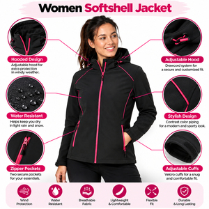 Stylish <b>Women</b> Softshell <b>Jacket</b> Combining <b>Lightweight</b> Construction Flexible Movement And Comfortable Fit <b>For</b> Active Everyday - Product Image 6