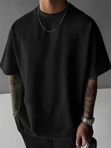 T-shirt homme oversize en coton peigné, toucher doux, anti-boulochage, esthétique minimaliste, décontracté, pour le quotidien - Product Image 2