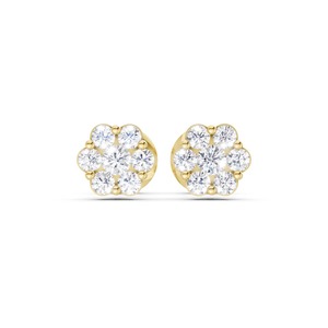 Pendientes de Diamantes de Oro Amarillo de 9K Más Vendidos para Mujer, Pendientes de Botón Redondos Brillantes, Joyería Fina de Lujo para Boda - Product Image 1