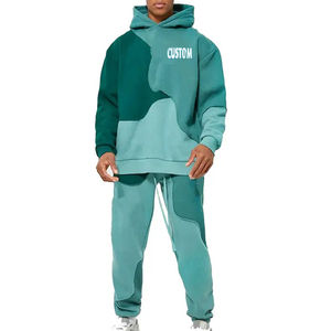 Venta al por mayor de fábrica: Conjuntos deportivos de 2 piezas de algodón y forro polar tejido para hombre, con logo personalizado, tallas grandes, ideales para invierno. - Product Image 1