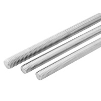 M6 M8 M10 M12 Galvanized Threaded Rod | 1m 2m 3m Length Carbon Steel All Thread Rod Zinc Plated Stud Bolt for Pipe Support