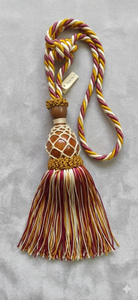 Classic Textile <b>Curtain</b> Tieback with Tassel Decorative Rope Hold Back in Rust Color Traditional Style - Product Image 2