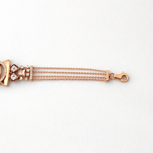 18ct Gold Rose Gold Tone <b>Crystal</b> Geometric Statement <b>Bracelet</b> for Women Luxury Multi Layer Chain Jewelry Wedding Party Gift - Product Image 4