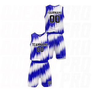 Ensemble Maillot et Short de Basketball Personnalisé Haut de Gamme Respirant pour Adultes – Modèle Rond Halftone Royal – Vêtement de Sport Très Vendu - Product Image 2