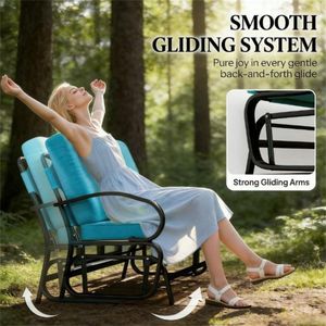 Sedie a dondolo blu per terrazza, panche da esterno per patio - Product Image 4