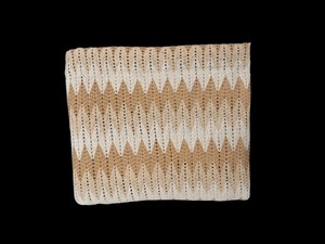 Tela de Yute Tejida a Crochet, Blanca y Beige, Directo de Fábrica, Patrón Chevron, Material de Crochet Suave y Ligero - Product Image 6