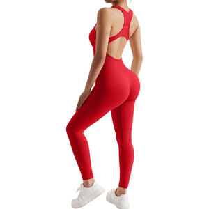 Combinaison une pièce rouge douce, confortable, à séchage rapide, respirante, nouvelle arrivée, vêtements de sport de haute qualité, impression de logo personnalisée - Product Image 3
