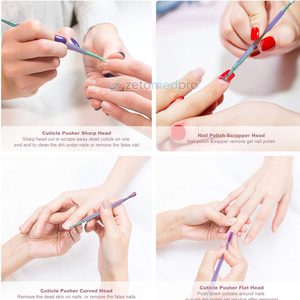 Pousse-cuticules en métal de haute qualité, outil de salon professionnel pour le soin des ongles, pousse-cuticules en acier inoxydable - Product Image 2