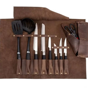 Étui de voyage pour couteau de chef en cuir véritable OEM, anti-odeur, LSKR-0115 - Product Image 1
