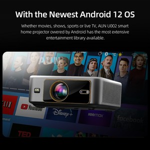 Projecteur Android Haut de Gamme 2026 AUN U002 Google 1080p Prêt pour 4K 8K LCD Cinéma Maison Smart TV Karaoké Simulateur de Golf - Product Image 6