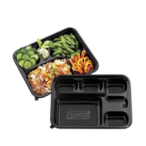 Plastic Lunch Box EASYPACK Taiwan Manufacturing Plastic Disposable Lunch Box With 6 Compartments