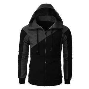 Sweat à capuche homme bicolore contrastant 100% coton molletonné coupe classique avec poche hiver respirant couleurs personnalisables cordons de serrage ajustables - Product Image 6