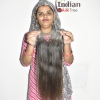 Ekstensi Rambut HD 6*6 Closure Straight Indian Remy, Jahitan Mesin Double Weft, Clip-in, Warna Hitam Alami, Tanpa Proses Kimia
