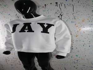 Sudadera JAY WHITE con cuello alto 100% NEGRO con apliques bordados y cuello ancho CLUSH SPORTS - Product Image 4