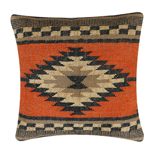 Housse de coussin géométrique vintage en kilim, tissée à la main en laine et jute, taie d'oreiller carrée décorative pour la maison et l'hôtel - Product Image 3