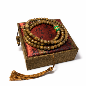 Pulsera de cuentas de madera de agar - 108 cuentas redondas de madera de agar - Product Image 5