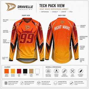 Maillot de motocross sublimé OEM Premium à manches longues, respirant, pour course MX, vêtements tout-terrain personnalisés - Product Image 5