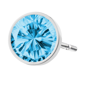 Wholesale Fashion Fine Jewelry 925 Sterling <b>Silver</b> 7mm Aqua Blue Cubic Zirconia Round Bezel Setting Stud <b>Earrings</b> for Girls - Product Image 5