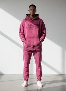 Sudadera con Capucha para Hombre, Estilo Desgastado, 100% Algodón, Felpa Francesa de 450 g/m², Lavado Ácido con Efecto Descolorido por el Sol, Personalizada, Estilo Urbano, OEM - Product Image 5