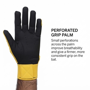 Gants de frappe de baseball personnalisés à doigts entiers, fermeture de poignet réglable, légers et respirants, pour l'entraînement au baseball, vente en gros - Product Image 6