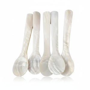 Small Spoons Mother of Pearl Handmade Shell Spoon Natural Eco Friendly Coffee Tea Dessert Spoon Wholesale Vietnam Supplier - Product Image 1