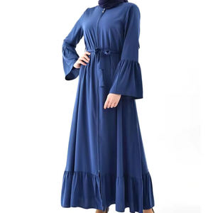 2026 Outer Wear Islamic Clothing Abaya Women Muslim Dress Abaya Belt Waist Baggy <b>Kaftan</b> Wholesale Abaya Silk Custom Breathable - Product Image 1