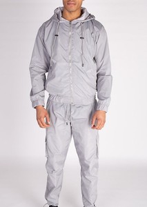 OEM Custom Solid Waterproof Windproof <b>Plus</b> <b>Size</b> Unisex <b>2</b>-<b>Piece</b> Tracksuit <b>Set</b> Quick Dry 100% Nylon Zipper Back <b>Pants</b> Pockets - Product Image 3