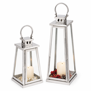 Farol Decorativo de Metal Trapezoidal de Lujo Nórdico, Portavelas de Vidrio Estriado para Interiores y Exteriores, Caja para Decoración de Mesa de Patio y Jardín - Product Image 4