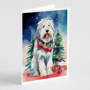 Old English Sheepdog Whimsical A7 Tarjetas de felicitación de Navidad Paquete de 8 tarjetas de notas en blanco con sobres Tamaño 5x7 - Product Image 1