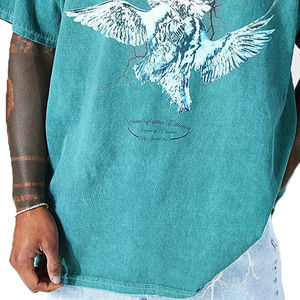 Camisetas Extra Grandes de Algodón Lavado, Estilo Vintage, Corte Holgado, Manga Corta, Colores Sólidos, Camisetas Casuales para Hombre - Product Image 4