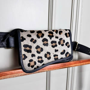 กระเป๋าคาดเอวหนังวัวแท้พิมพ์ลายเสือดาวสำหรับผู้ชายผู้หญิงกระเป๋าคาดเอวขนาดเล็กกระเป๋าคาดเอวสำหรับใส่กลางแจ้งวิ่งเดินป่า - Product Image 2