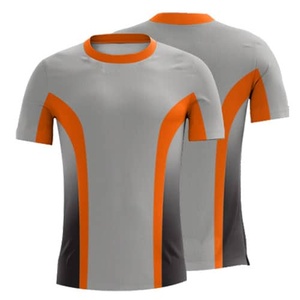 Chemise décontractée sportive pour homme, gris orange uni, col en V, double boutonnage, manches courtes, imprimé par transfert thermique, séchage rapide, 100% coton - Product Image 5