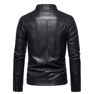 Genuine Leather <b>Biker</b> Motorcycle <b>Jacket</b> Winter Thick Warm Zipper Custom Logo OEM ODM Wholesale Supplier - Product Image 6