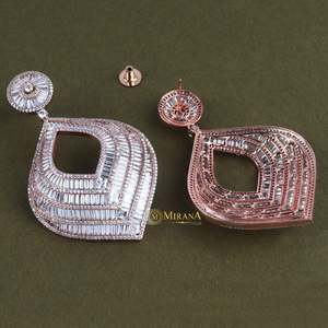 Radiant Cut Fashion Drop Earrings - Product Image 3