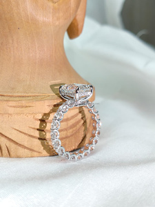 Elegant Emerald Cut Diamond Ring in White Gold Side <b>Stones</b> Timeless Luxury Design with Brilliant Sparkle Perfect Engagements - Product Image 3