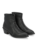 Bottines à fermeture éclair en cuir véritable marron style western pour femme, automne été, élégantes et durables