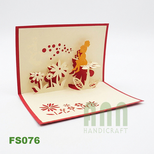 ANN HANDICRAFT FS076 Tarjeta de felicitación troquelada 3D personalizada hecha a mano con diseño de boda 'Gracias', regalo de amistad en papel - Product Image 5