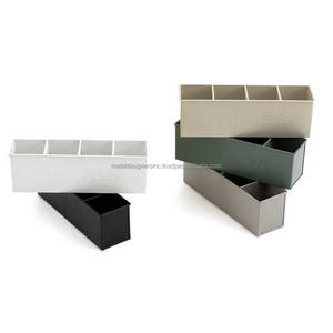 4-Compartment <b>Pencil</b> <b>Tin</b> Galvanized Metal in Multiple Finishing, Galvanised Tableware and Office Use Caddy - Product Image 2