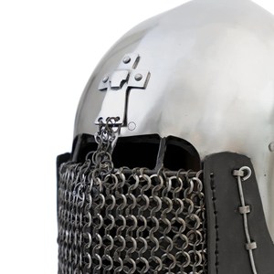 Casque de chevalier médiéval Bascinet Clapvisor en maille croisée, calibre 16, avec rembourrage, fait main, pour croisé, cosplay - Product Image 3