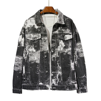 Veste en jean sur mesure pour femme, style streetwear, boutonnée, délavage léger, style doux d'automne, manches longues, en denim épais