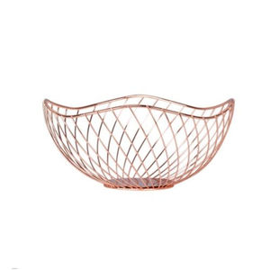 Mini panier à fruits écologique en fil doré, bol moderne en métal avec poignées pour la décoration de la cuisine et de la table à manger, rangement élégant en fer forgé - Product Image 2